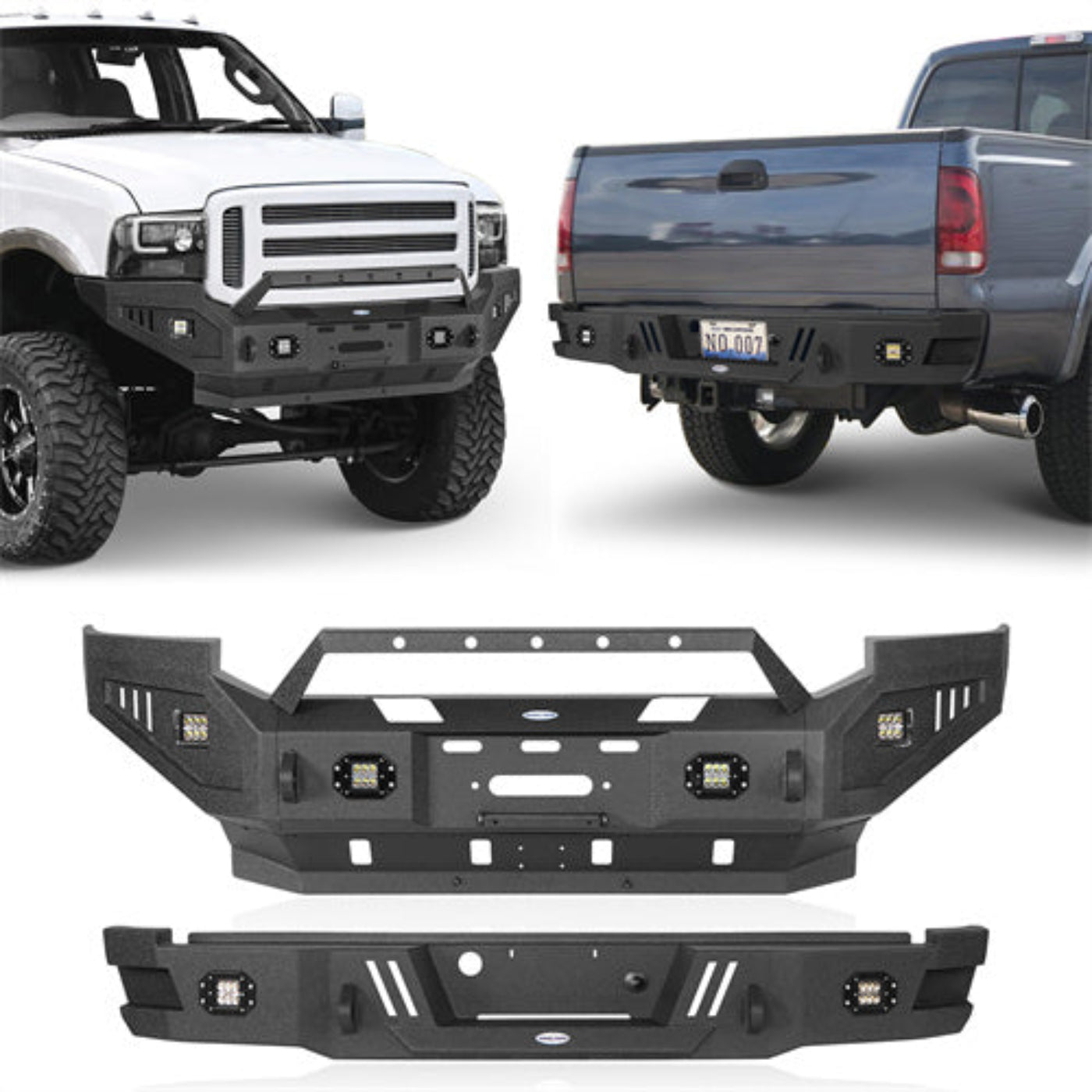 2005-2007 Ford F250 Front Bumper & Rear Bumper - Hooke Road - HE.8505+HE.8504