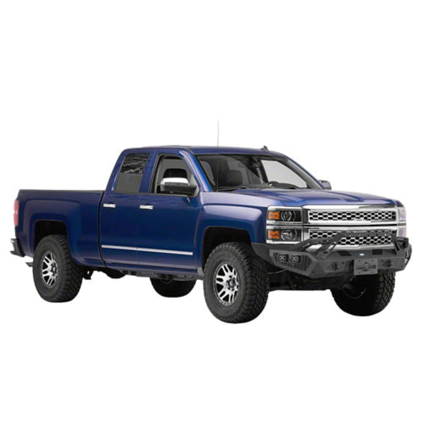 Front Bumper w/ Winch Plate & LED Spotlights (14-15 Chevy Silverado 1500) - Hooke Road - HE.9037A+HE.9037B