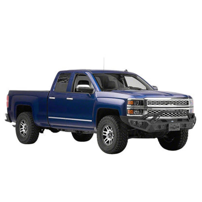 Front Bumper w/ Winch Plate & LED Spotlights (14-15 Chevy Silverado 1500) - Hooke Road - HE.9037A+HE.9037B