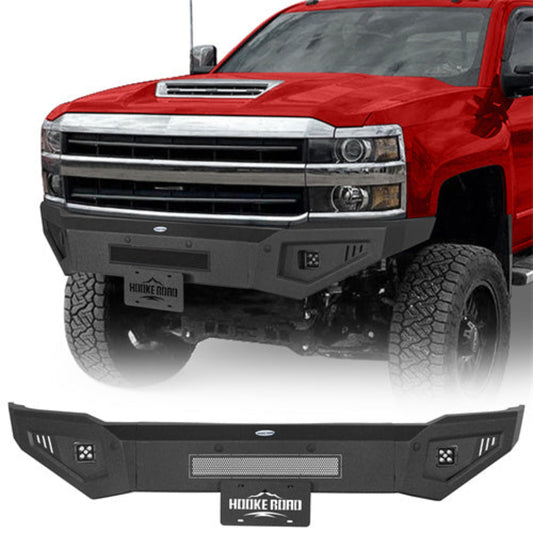 Front Bumper for 2015-2019 Chevy Silverado 2500HD 3500HD w/ Led spotlights - Hooke Road - HE.9534
