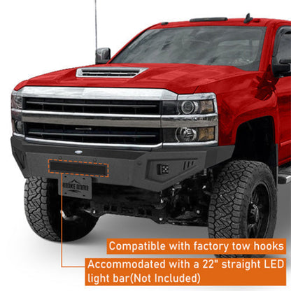 Front Bumper for 2015-2019 Chevy Silverado 2500HD 3500HD w/ Led spotlights - Hooke Road - HE.9534