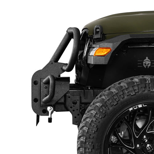 Rock Crawler Front Bumper w/ Grille Guard & Winch Plate (18-25 Jeep Wrangler JL & 20-25 Gladiator JT) - Hooke Road