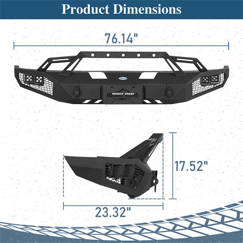 Front Bumper w/ Winch Plate(92-96 Ford Bronco F-150 F-250 F-350) - Hooke Road