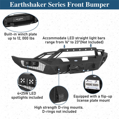 Front Bumper w/ Winch Plate(92-96 Ford Bronco F-150 F-250 F-350) - Hooke Road