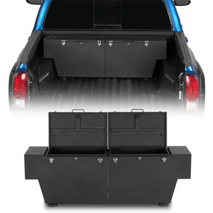 Hooke Road Pick-up Tool Box Lockable Storage Boxes (05-23 Toyota Tacoma & 15-22 Chevy Colorado GMC Canyon 5'2" Bed)  - HE.9919-S