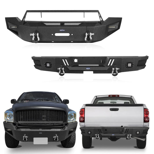 Hooke Road Full Width Front Bumper & Rear Bumper(06-08 Ram 1500) - DiscoveryⅠ - HE.6502A+HE.6502B+HE.6503