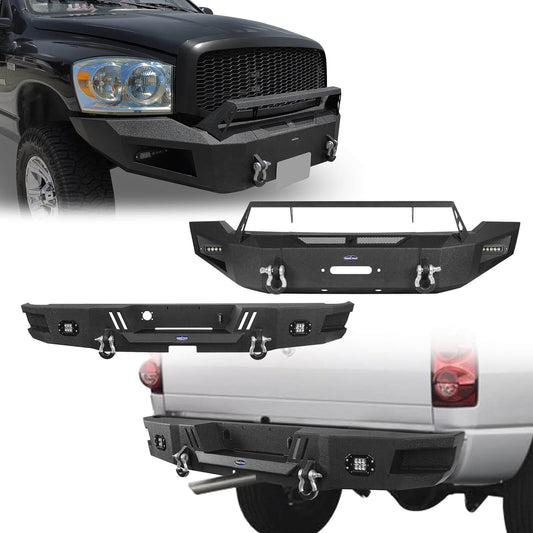 Hooke Road Full Width Front Bumper & Rear Bumper(06-08 Ram 1500) - DiscoveryⅠ - HE.6502A+HE.6502B+HE.6503