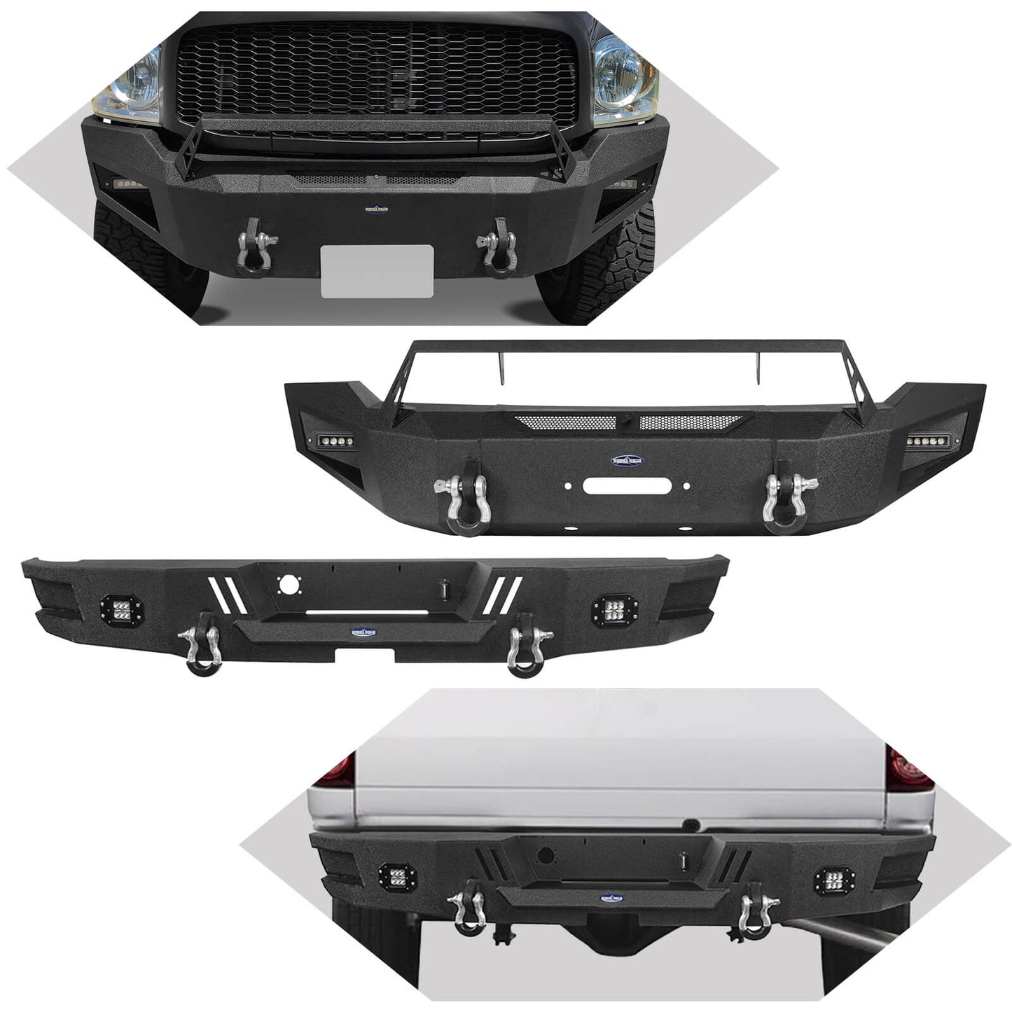 Hooke Road Full Width Front Bumper & Rear Bumper(06-08 Ram 1500) - DiscoveryⅠ - HE.6502A+HE.6502B+HE.6503