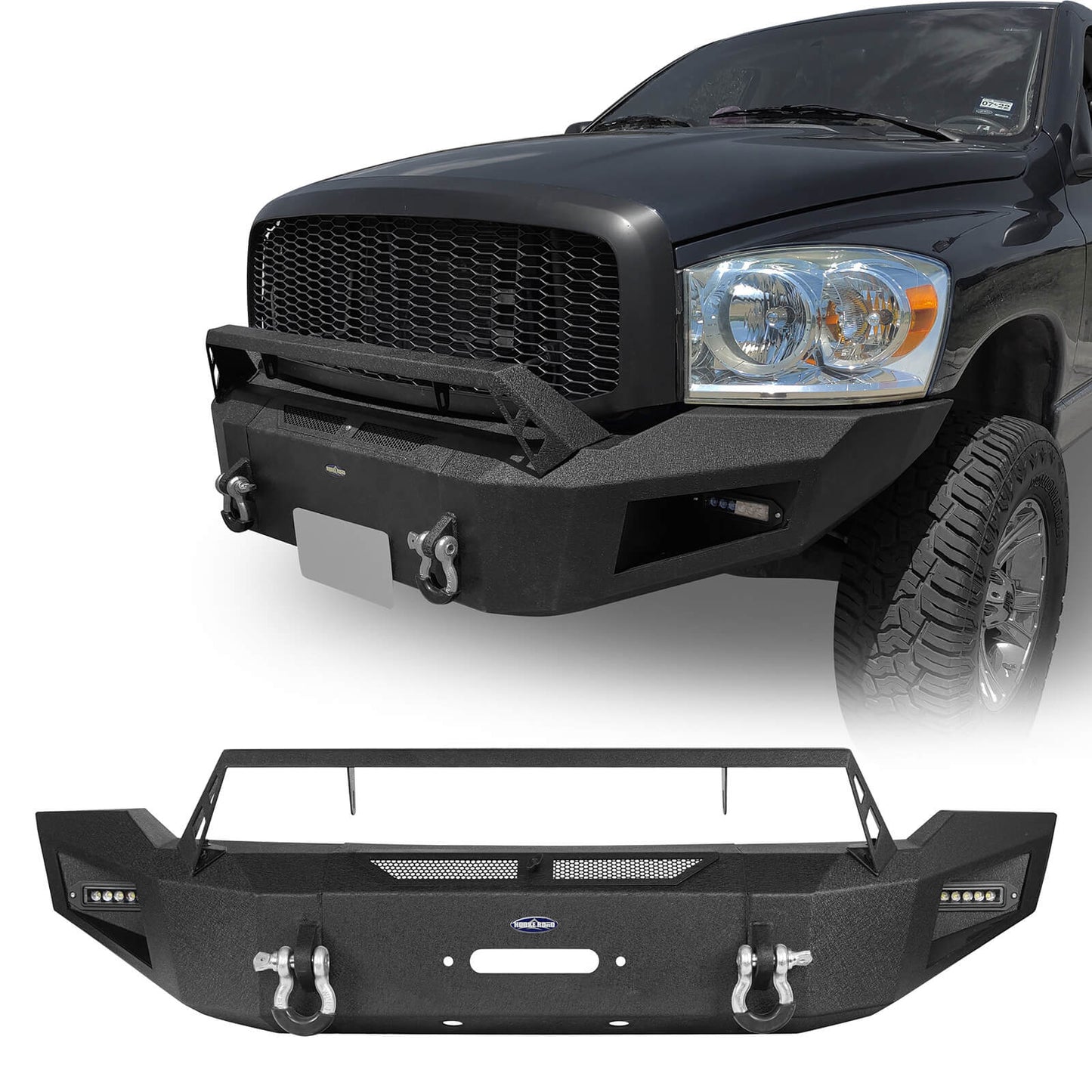 Hooke Road Full Width Front Bumper & Rear Bumper(06-08 Ram 1500) - DiscoveryⅠ - HE.6502A+HE.6502B+HE.6503