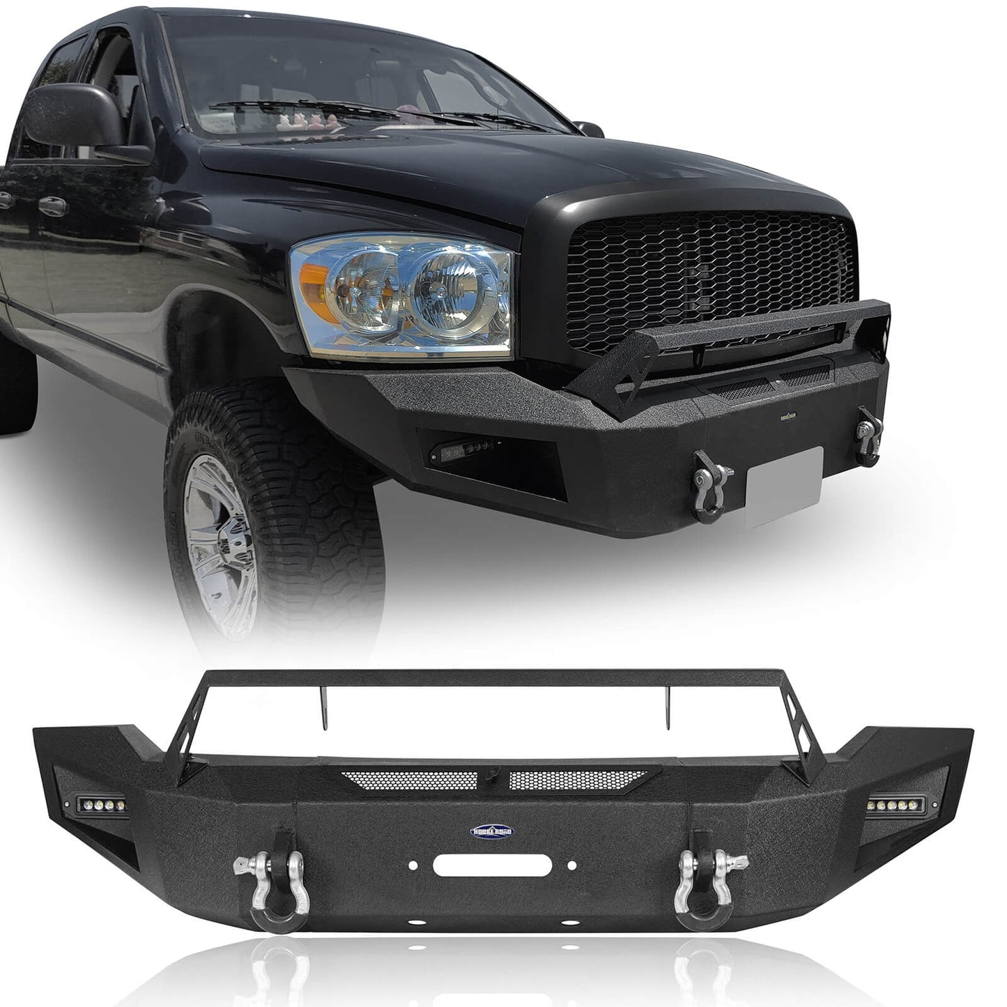 Hooke Road Full Width Front Bumper & Rear Bumper(06-08 Ram 1500) - DiscoveryⅠ - HE.6502A+HE.6502B+HE.6503