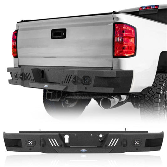 Rear Bumper for 2011-2019 Chevy Silverado & GMC Sierra 2500HD 3500HD Model -Hooke Road - HE.9530