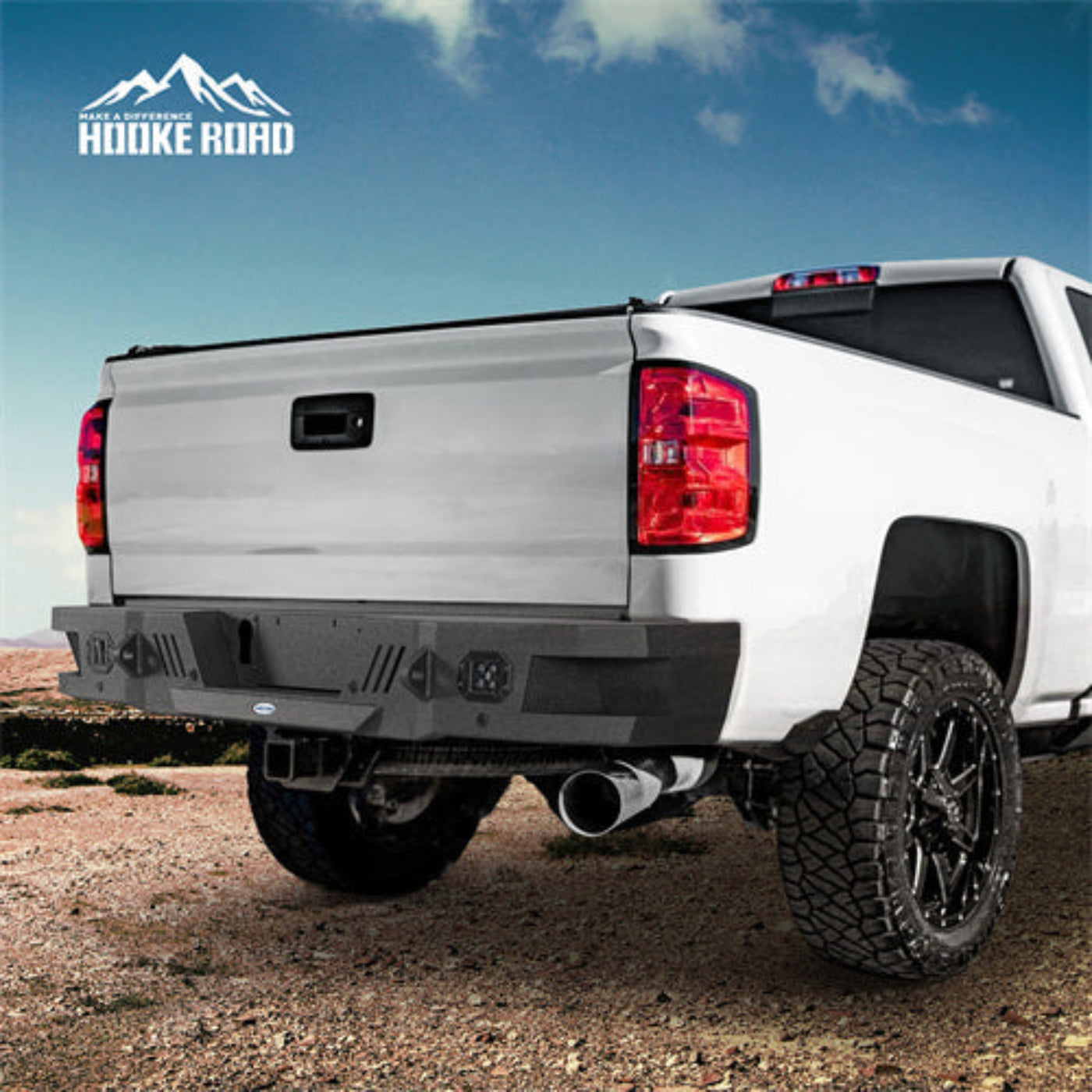Rear Bumper for 2011-2019 Chevy Silverado & GMC Sierra 2500HD 3500HD Model -Hooke Road - HE.9530