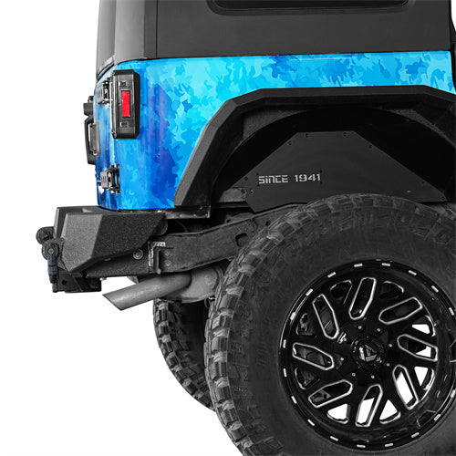 Blade Stubby Front Bumper w/ Light Bar & Rear Bumper Combo(07-18 Jeep Wrangler JK JKU) - Hooke Road