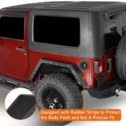 Jeep Wrangler JK Fender Flares 2007-2018 2-Door - Hooke Road - HE.2103+HE.2105