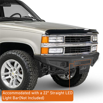 Hooke Road Steel Front Bumper (88-98 Chevy C/K 1500 2500 3500 & GMC Sierra 1500 2500 3500) - HE.9081