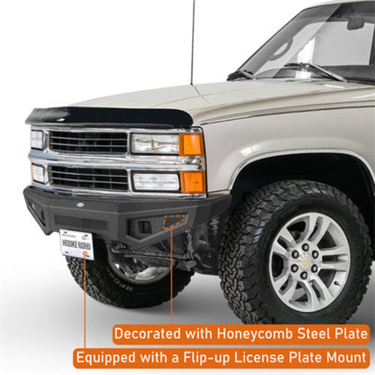 Hooke Road Steel Front Bumper (88-98 Chevy C/K 1500 2500 3500 & GMC Sierra 1500 2500 3500) - HE.9081
