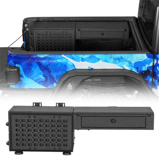 Truck Bed Drawer Storage & Side Box Set (20-25 Jeep Gladiator JT & 05-23 Toyota Tacoma 5' Bed & Chevy Colorado GMC Canyon 15-22 5'2" Bed) - Hooke Road - HE.9917-S+HE.9918-S