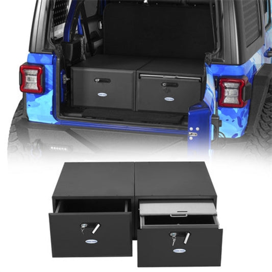Hooke Road Trunk Drawer Storage System for 15-18 Jeep Wrangler JK & 18-25 Wrangler JL & 21-25 Ford Bronco 4-Door  - HE.2123-S