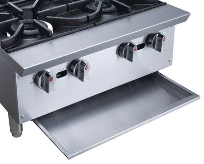 Chef AAA - Commercial 24" Hot Plate with 4 Burners NG - TCHPA24