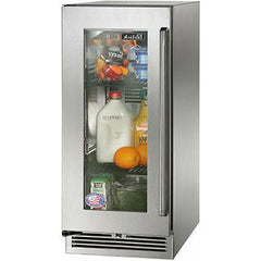 Perlick 15" Outdoor Refrigerator with 2.8 cu. ft. Capacity, Built-in Undercounter Stainless Steel-Glass Door - HP15RO-4-3