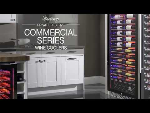 Vinotemp Private Reserve Series 188-Bottle Backlit Panel Commercial 300 Wine Cooler (Left Hinge) - EL-300COMM-L