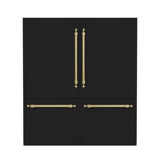Hallman 72" Built-in, Side by Side Refrigerator with total of 28.4 Cu. Ft. and Freezer with a total of 11.2 Cu.Ft, Contemporary European Design, Panel Ready