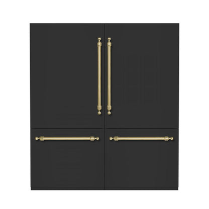 Hallman 72" Built-in, Side by Side Refrigerator with total of 28.4 Cu. Ft. and Freezer with a total of 11.2 Cu.Ft, Contemporary European Design, Panel Ready