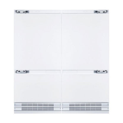 Hallman 72" Built-in, Side by Side Refrigerator with total of 28.4 Cu. Ft. and Freezer with a total of 11.2 Cu.Ft, Contemporary European Design, Panel Ready