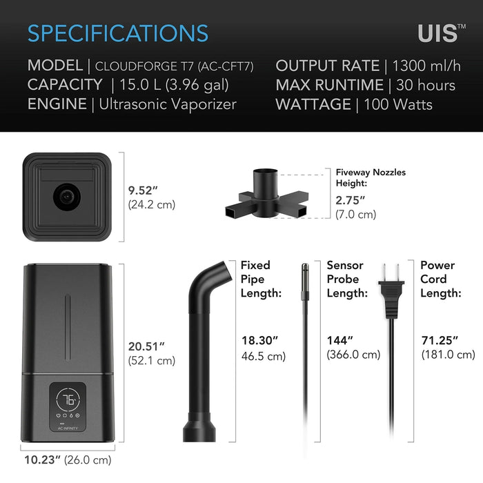 AC Infinity 15L CloudForge T7 Humidifier AC-CFT7