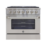 Vinotemp 36" Gas Range and Oven, in Stainless Steel - BR-36SSGG