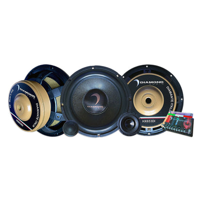 Diamond Audi HEX Diamante Italia Edition 6.5" 3-Way Component Set w/1" Silk Dome Tweeter - HX653DI