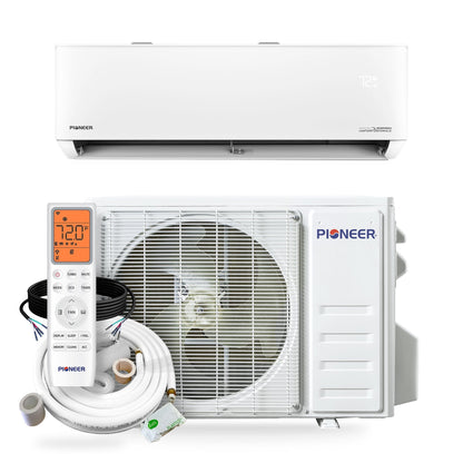 Pioneer® Quantum Hyperformance™ 18,000 BTU 23.5 SEER2 230V High-Wall Ductless Energy-Star Mini-Split Air Conditioner Inverter Hyper Heat Pump Full Set