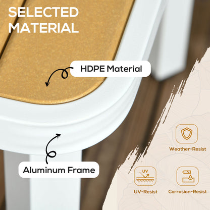 Outsunny 5 Piece Aluminum Frame Patio Dining Set for 4 with Umbrella Hole, Yellow - 84G-348V00YL