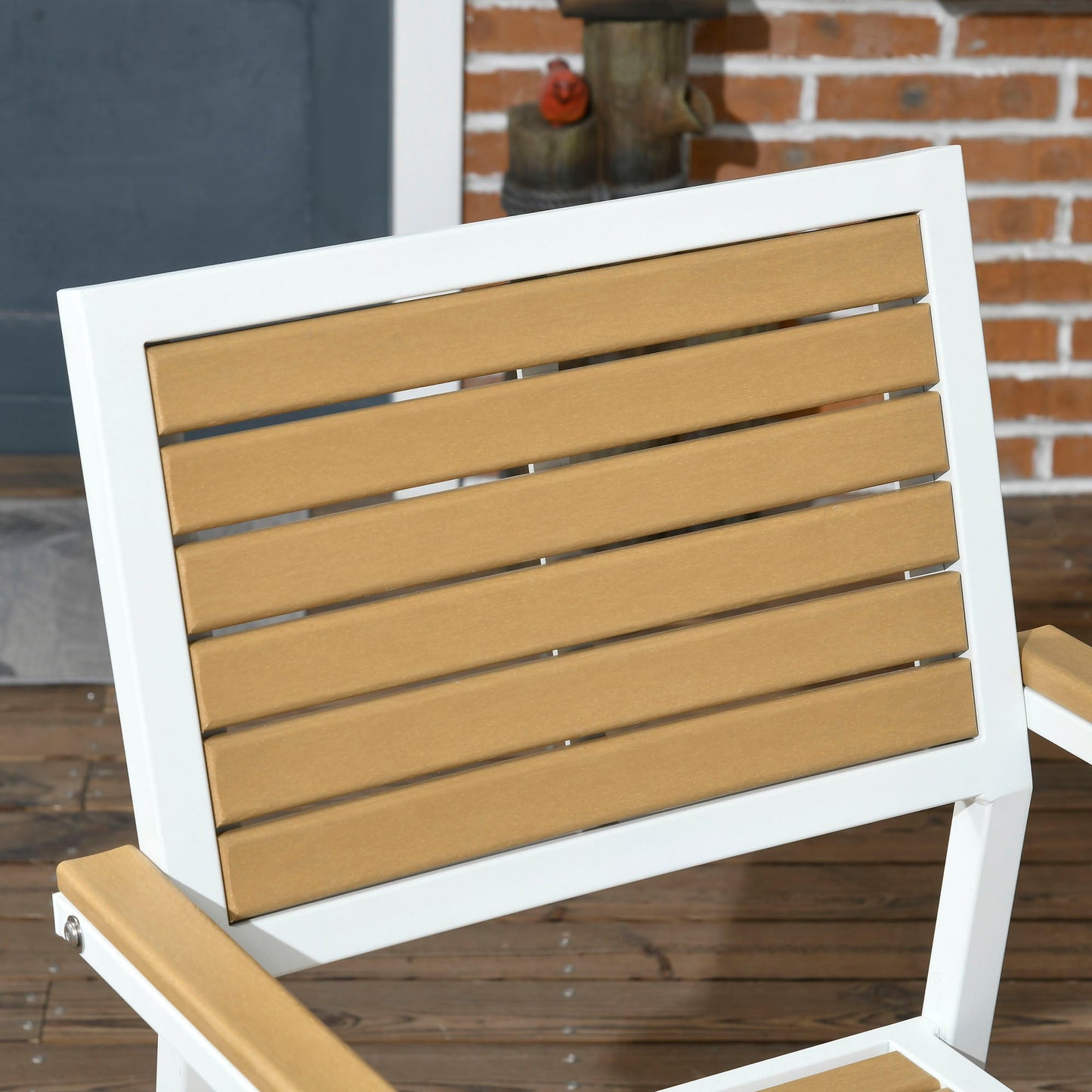 Outsunny 5 Piece Aluminum Frame Patio Dining Set for 4 with Umbrella Hole, Yellow - 84G-348V00YL