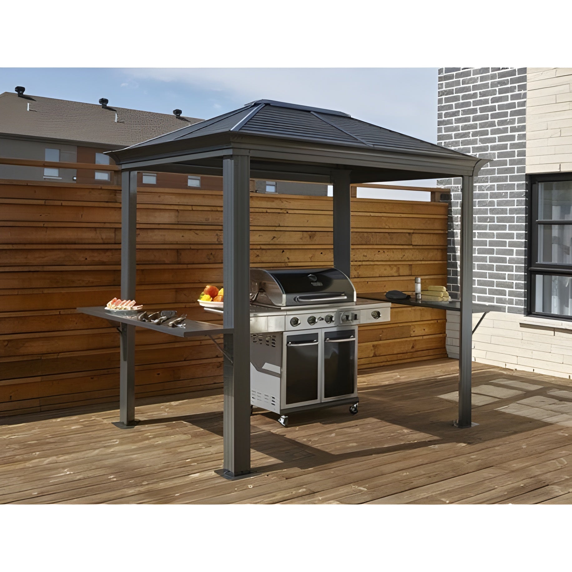 Sojag Gazebo Mykonos Grill Gazebo 5 x 8 ft - Dark grey