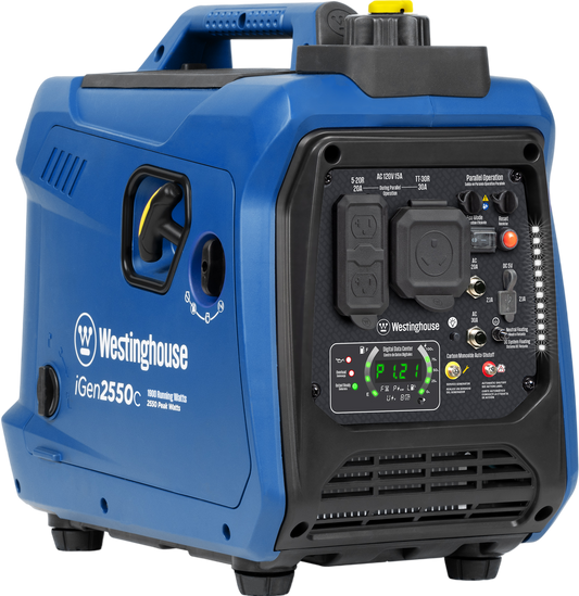 Westinghouse Inverter Generator 1800W/2550W 30 Amp Recoil Start Gas with CO Sensor New - IGEN2550C