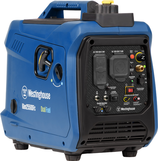 Westinghouse Inverter Generator 1900/2550W Dual Fuel Gas Propane 30A Low THD CO Sensor New - IGEN2550DFC