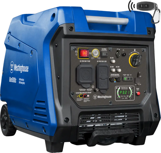 Westinghouse 3900W/5000W Generator Gas 30 Amp Inverter with CO Sensor Remote Start New - IGEN5000C
