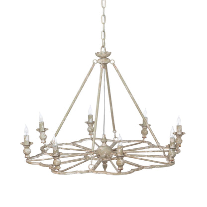 Park Hill Collection French Follie Chandelier - Ornate Iron Design, Stunning Decor, Perfect for Any Elegant Space - ELH90552