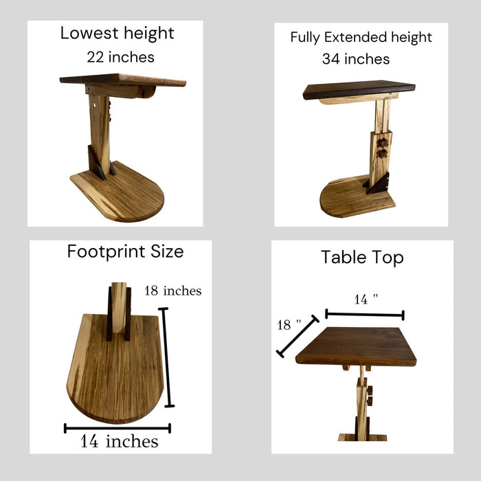 Stonewondesigns Adjustable Height Standing Laptop Table | Solid Wood End Table | Functional Furniture