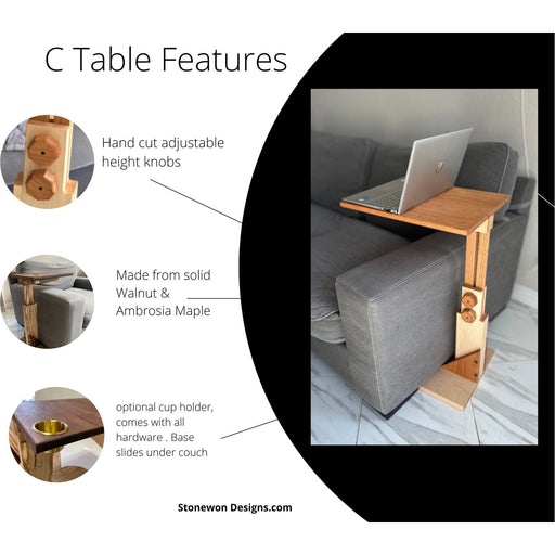 Stonewondesigns Adjustable Height Standing Laptop Table | Solid Wood End Table | Functional Furniture