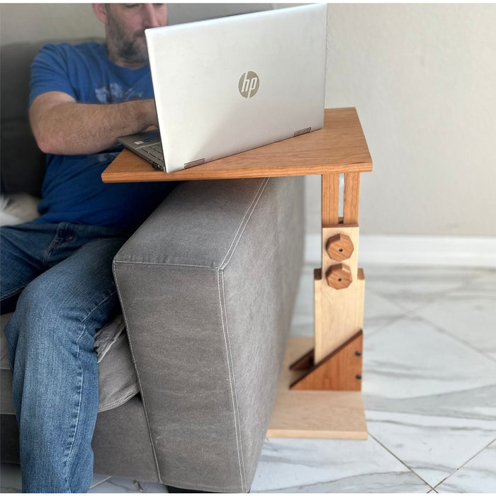 Stonewondesigns Adjustable Height Standing Laptop Table | Solid Wood End Table | Functional Furniture