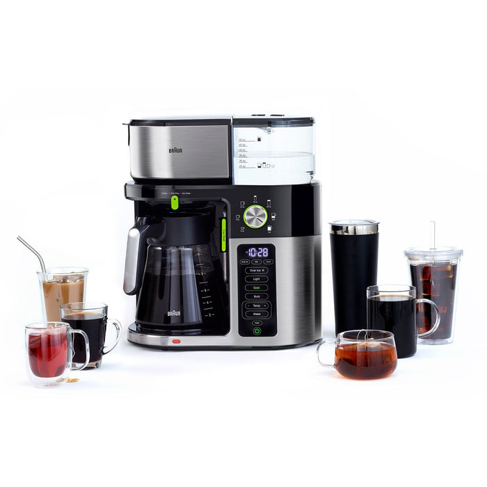 Braun Multiserve Brewing System in Stainless Steel and Black with Glass Carafe KF9150BK