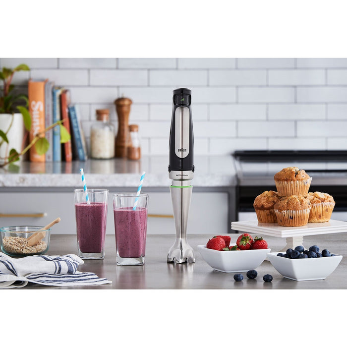 Braun Multiquick 7 Smart Speed Hand Blender, Whisk + Neater + 1.5 Cup + Μasher, in Stainless Steel MQ7077X