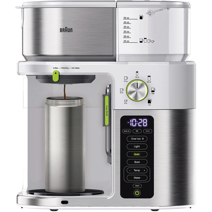 Braun Multiserve Brewing System in Stainless Steel and White with Glass Carafe KF9150WH