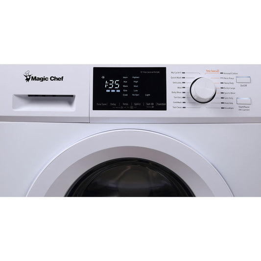 Magic Chef - 24 in. 2.7 cu. ft. Front Load Compact Washer - MCSFLW27W