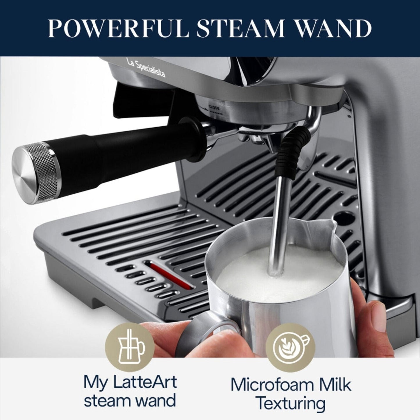 De'Longhi La Specialista Arte Evo Espresso Machine with Cold Brew in Silver (EC9255M)