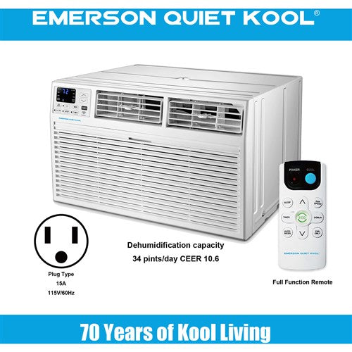 Emerson Quiet - 8000 BTU TTW Air Conditioner with Wifi Controls, 115V | EATC08RSE1T