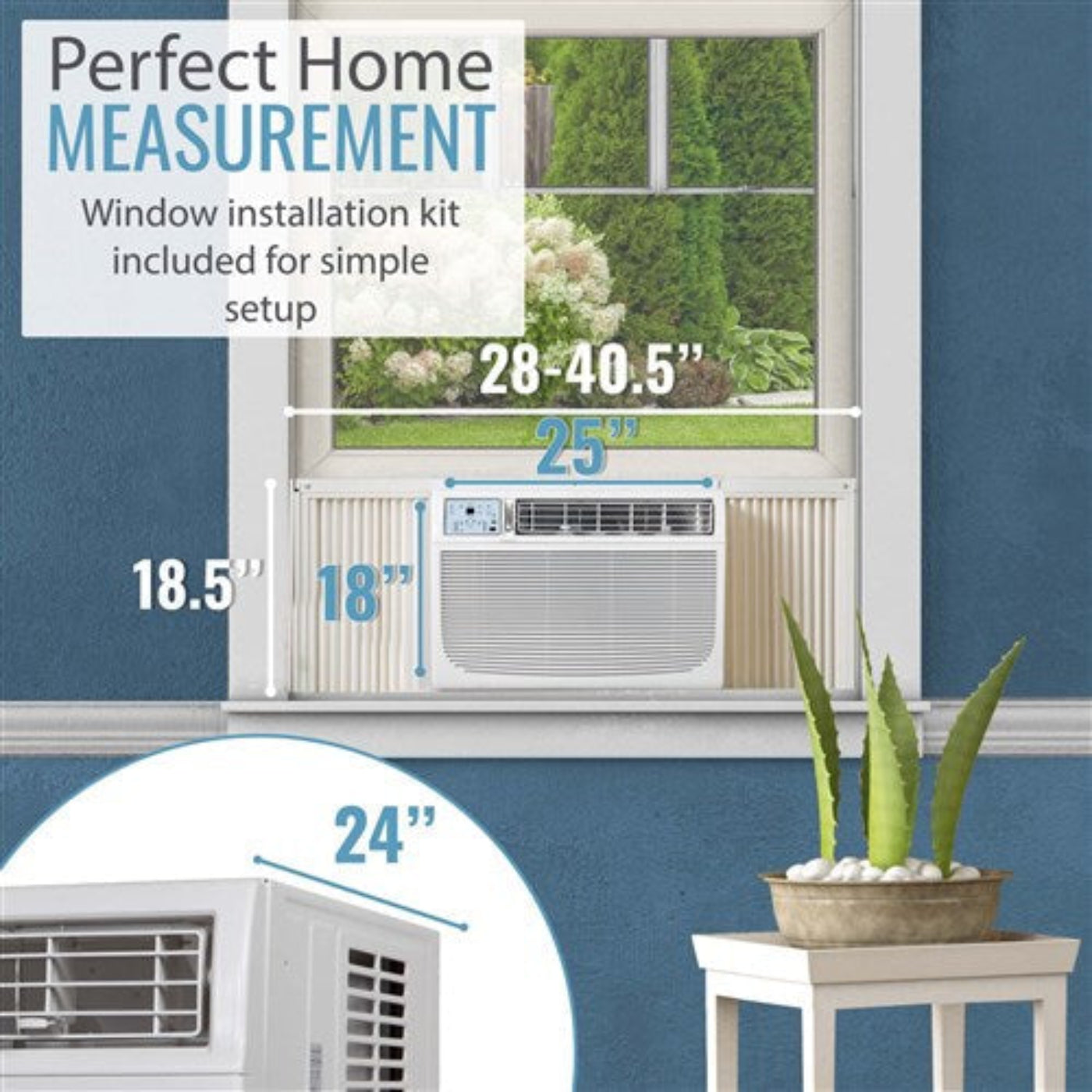 Keystone Energy Star 18,000/17,700 BTU 230V Window/Wall Air Conditioner with Follow Me LCD Remote Control  -  KSTAW18C
