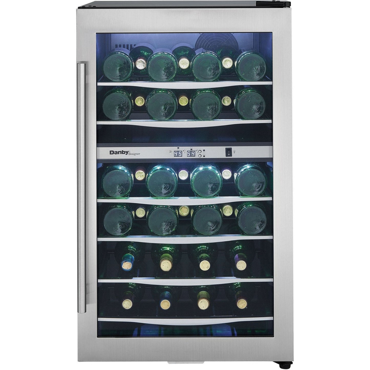 Danby - 38 Bottle Wine Cooler, Reversible Door, Tempered Glass Door - DWC040A3BSSDD
